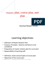 Master Plan, Course Plan, Unit Plan: Soumya Ranjan Parida