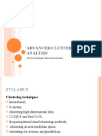 Advanced Cluster Analysis: Clustering High-Dimensional Data