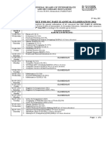 Date Sheet For SSC Part-Ii Annual Examination 2021