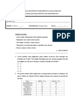 Avaliação Diagnóstica de Matemática