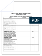 SG7002 - MBA Applied Business Project: Student Number:1910204 Marking Scheme For Applied Research Submission