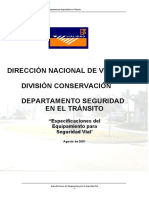 Especificaciones Equipamiento Seg Vial