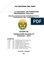 Silabus Legislacion Policial Ii