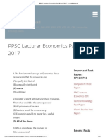 PPSC Lecturer Economics Past Paper - 2017 - LearnWithIsmail