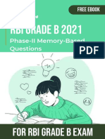 RBI Gr. B 2021 Phase-II Memory Based Questions Free RBI Gr. B E-Book