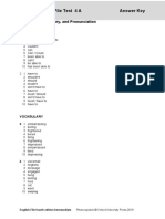 File Test 4 A Answer Key: Grammar, Vocabulary, and Pronunciation