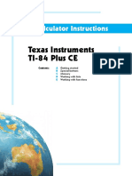 Calculator Instructions: Texas Instruments TI-84 Plus CE