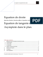 Fiche Math Equation de Droite Tangente Et Asymptote