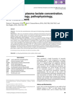 Clinical Use of Plasma Lactate Concentration. Part 1: Physiology, Pathophysiology, and Measurement