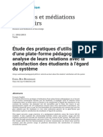 Étude Des Pratiques D'utilisation D'une Plate-Forme Pédagogique Et Analyse de Leurs Relations Avec La Satisfaction Des Étudiants À L'égard Du Système