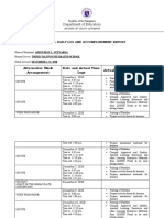 Department of Education: Alternative Work Arrangement Date and Actual Time Logs Actual Accomplishments