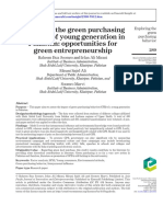 Exploring The Green Purchasing Behavior of Young Generation in Pakistan: Opportunities For Green Entrepreneurship