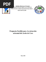 Propuesta Factible para La Extracción Artesanal Del Aceite de Coco