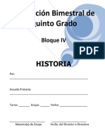 Plan - 5to Grado - Bloque IV - Historia