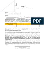 Declaración Jurada Del Protocolo de Ingreso Del Personal Externo Ante COVID-19