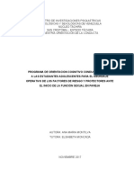 Para El Abordaje Operativo de Los Factores de Riesgo y Protectores Ante El Inicio de La Función Sexual en Pareja 1