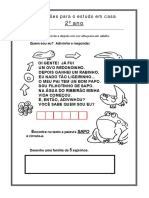 Sugestões para o Estudo em Casa 2º Ano