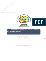 Plan Trabajo para Licenciamiento