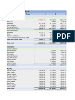 Pro Forma Balance Sheet: Year 0 1 2 Assets