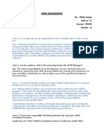 HRM Assignment: Ques 2. in Your Opinion, What Is The Most Important Role of HR Manager? Ans