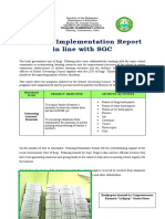 Program Implementation Report in Line With SGC