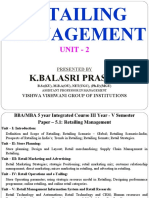 Retailing Management: Unit - 2