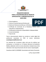 Requisitos Asso 2020 - Sistema Nacional de Residencia Medica