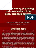 Clinical Anatomy, Physiology and Examination of The Nose, Paranasal Sinuses