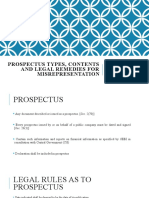 Prospectus Types, Contents and Legal Remedies For Misrepresentation