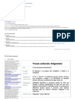 Plano de Aula Trocas Culturais Imigrantes