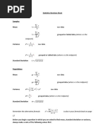 Statistics 1 Revision Sheet