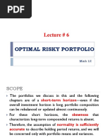 Lecture # 6: Optimal Risky Portfolio