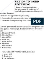 Introduction To Word Processing