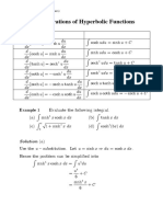 Integrations of Hyperbolic Functions: Theorem