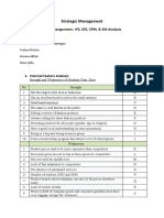 Strategic Management: Group Assignment: IFE, EFE, CPM, & SW Analysis