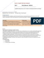 Qualitative Research - in Depth Interview Analysis