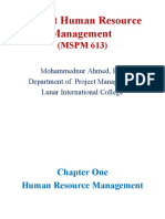 Chapter One - Project Human Resource Management