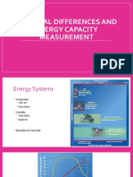 Personal Differences and Energy Capacity Measurement