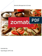 Measures of Customer Relationship Management at Zomato