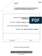 Presentacion Del Informe de Proyectos de Investigacion Informe de Avance Y Reformulación Mod I 2018