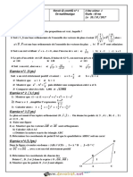 Devoir de Contrôle N°1 - Math - 2ème Sciences (2017-2018) MR Afli Abdelaziz