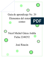 Guía 20, Elementos Del Sistema de Costeo