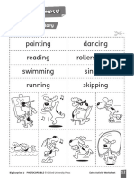 Painting Dancing Reading Rollerskating Swimming Singing Running Skipping