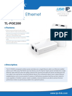 Power Over Ethernet Adapter Kit: TL-POE200