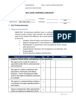 Solution 3.2. Agency Levels Control Checklist