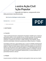 Diferenças Entre Ação Civil Pública e Ação Popular (Processo Civil) - Artigo Jurídico - DireitoNet