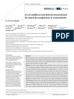 Intra-Articular Delivery of Umbilical Cord-Derived Mesenchymal Stem Cells Temporarily Retard The Progression of Osteoarthritis in A Rat Model