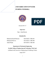 Design and Fabrication of Water Pumping Windmill: Session 2013-17