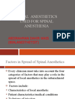 Local Anesthetics Used For Spinal Anesthesia: Abdirahman Dahir Wais (BSN, Anesthetist)