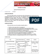 Obe Syllabus Mpa 502 Management Planning Control